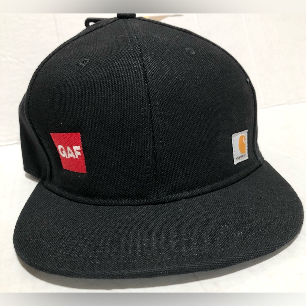 Carhartt Black Snapback Hat with Red GAF and Gold Logo Patches